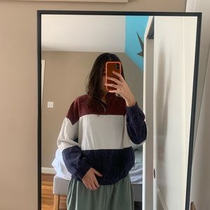 Pacsun la hearts cropped striped quarter zip